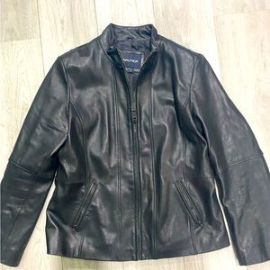 Nautica Black leather jacket